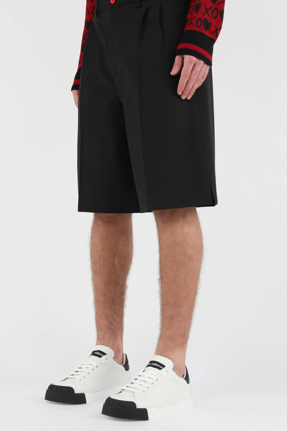 תמונת כל הלוק של Portofino Sneakers in White Leather with Rubber Toe